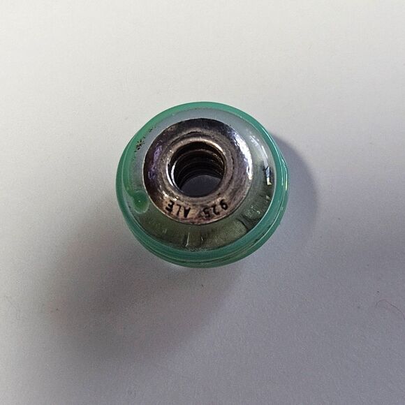 Pandora Retired Murano Sterling Silver Charm Greenish Yellow Bluish Stripe - Picture 6 of 10